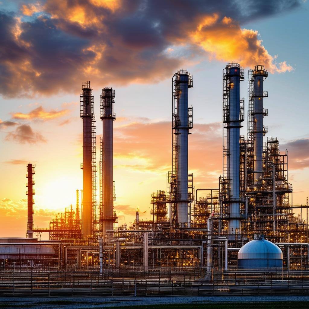 Oil Refinery scene from the outside